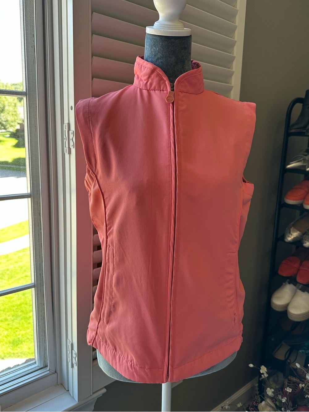 Monterey Club Golf Zip Front Vest with zipper side pockets and stand up collar